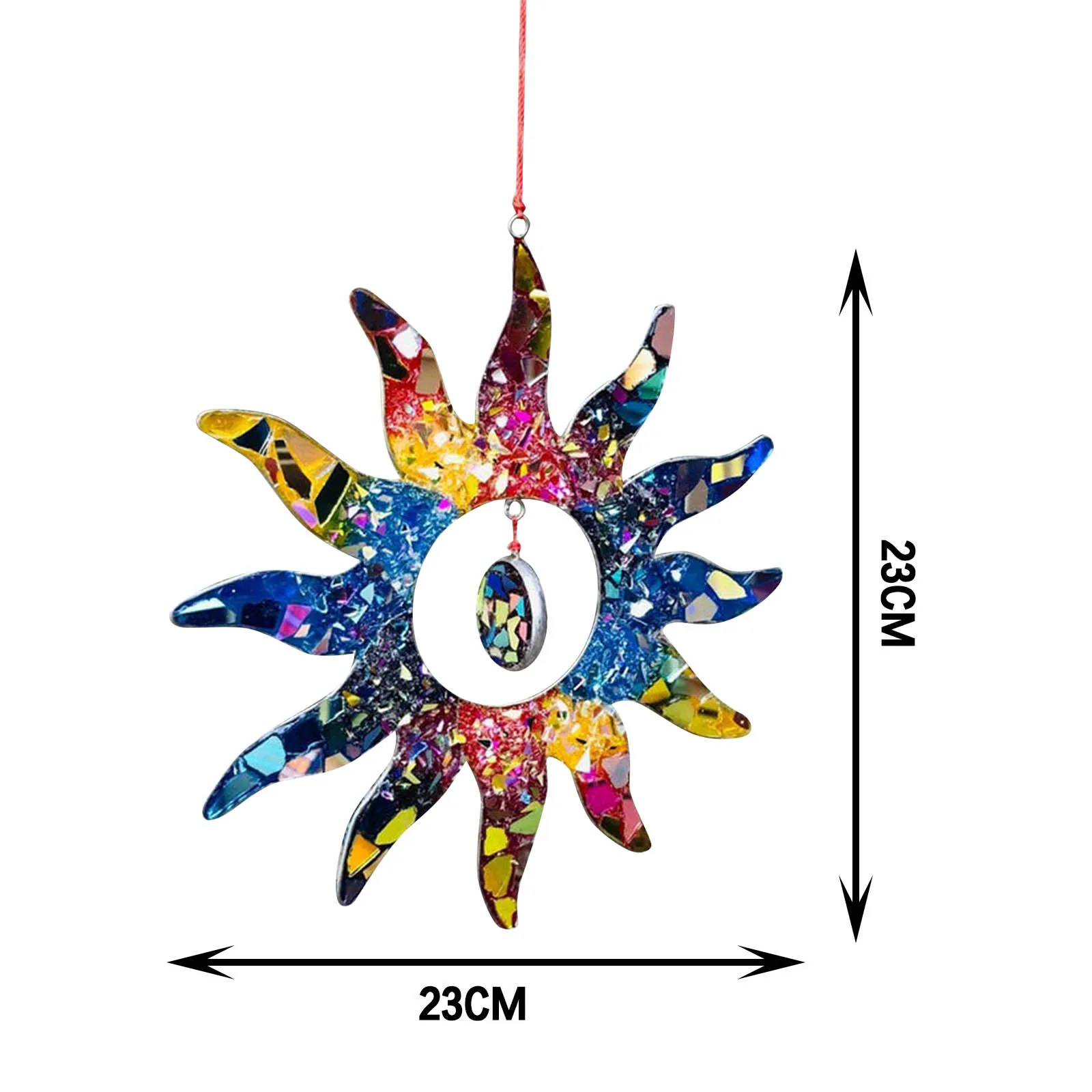 Sun Home Garden Courtyard Decoration Rainbow Sun Decoration Pendant Outdoor Home Hanging Pendant Craft Window Decorative 
Sun Home Garden Courtyard Decoration Rainbow Sun Decoration Pendant Outdoor Home Hanging Pendant Craft Window Decorative