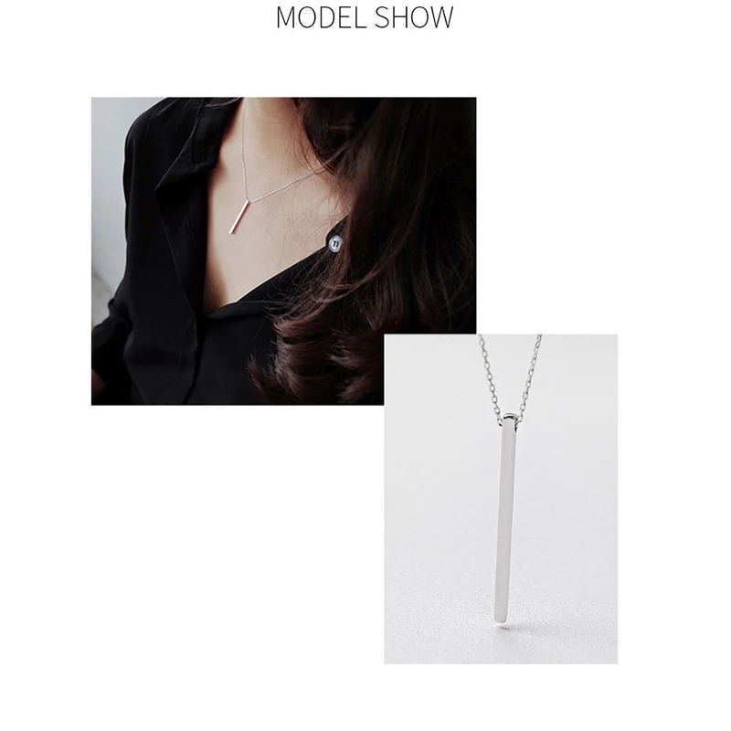 925 Sterling Silver Japanese and Korean Style Simple Geometric Square Bar Silver Necklace Ladies Jewelry
925 Sterling Silver Japanese and Korean Style Simple Geometric Square Bar Silver Necklace Ladies Jewelry