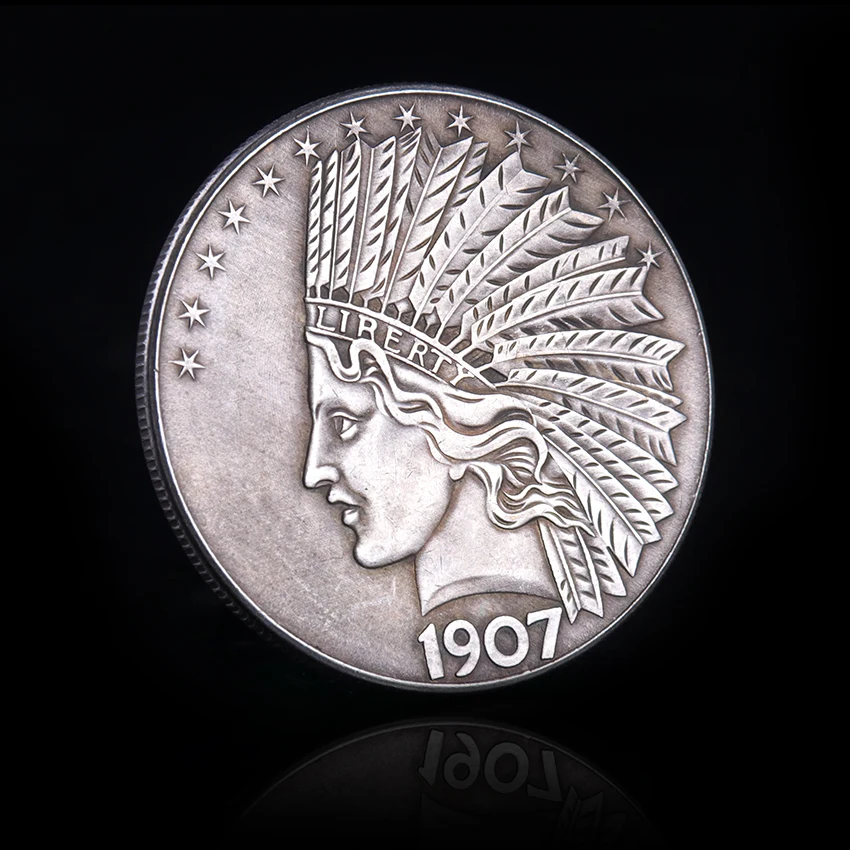 Crafts 1907 Indian Silver Dollar Silver Dollar Commemorative Coin Home Decoration Collectible Gifts
Crafts 1907 Indian Silver Dollar Silver Dollar Commemorative Coin Home Decoration Collectible Gifts
