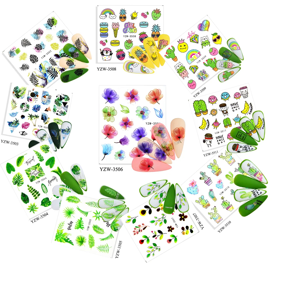 Cactus Banana Leaf Black Decals Spring Nail Sticker Cake Nail Decal Nail Stickers Line Flowers Abstract Face Leaves 10 Kinds/lot
Cactus Banana Leaf Black Decals Spring Nail Sticker Cake Nail Decal Nail Stickers Line Flowers Abstract Face Leaves 10 Kinds/lot