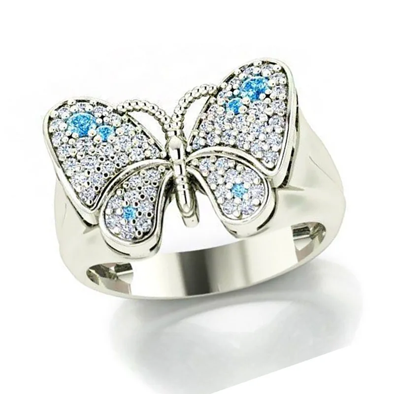 Unique Fashion Silver Color Lovely Butterfly Insect Crystal Zircon Rhinestone Female Metal Ring for Women Party Jewelry
Unique Fashion Silver Color Lovely Butterfly Insect Crystal Zircon Rhinestone Female Metal Ring for Women Party Jewelry