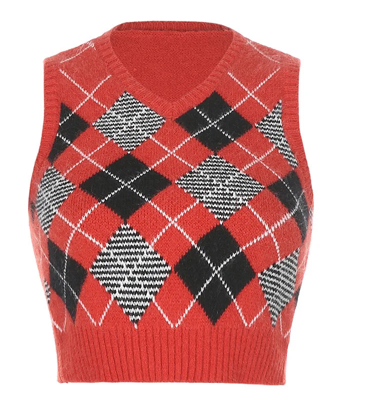 Colete Feminino Summer Women Newest Sleeveless V-neck Plaid Knitted Vest for Teens Girls Casual Crew Neck Tops Veste Sans Manche
Colete Feminino Summer Women Newest Sleeveless V-neck Plaid Knitted Vest for Teens Girls Casual Crew Neck Tops Veste Sans Manche