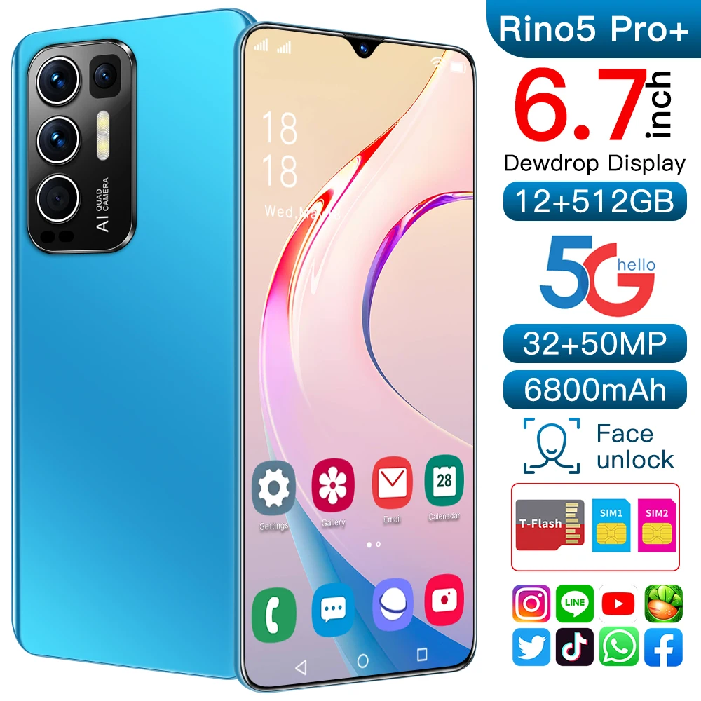 Brand New Rino5 Pro+ Smartphones 6800mAh 16+512GB 6.7Inch Mobile Phones 32MP +50MP HD Camera Android11 Dual SIM Cellphones
Brand New Rino5 Pro+ Smartphones 6800mAh 16+512GB 6.7Inch Mobile Phones 32MP +50MP HD Camera Android11 Dual SIM Cellphones