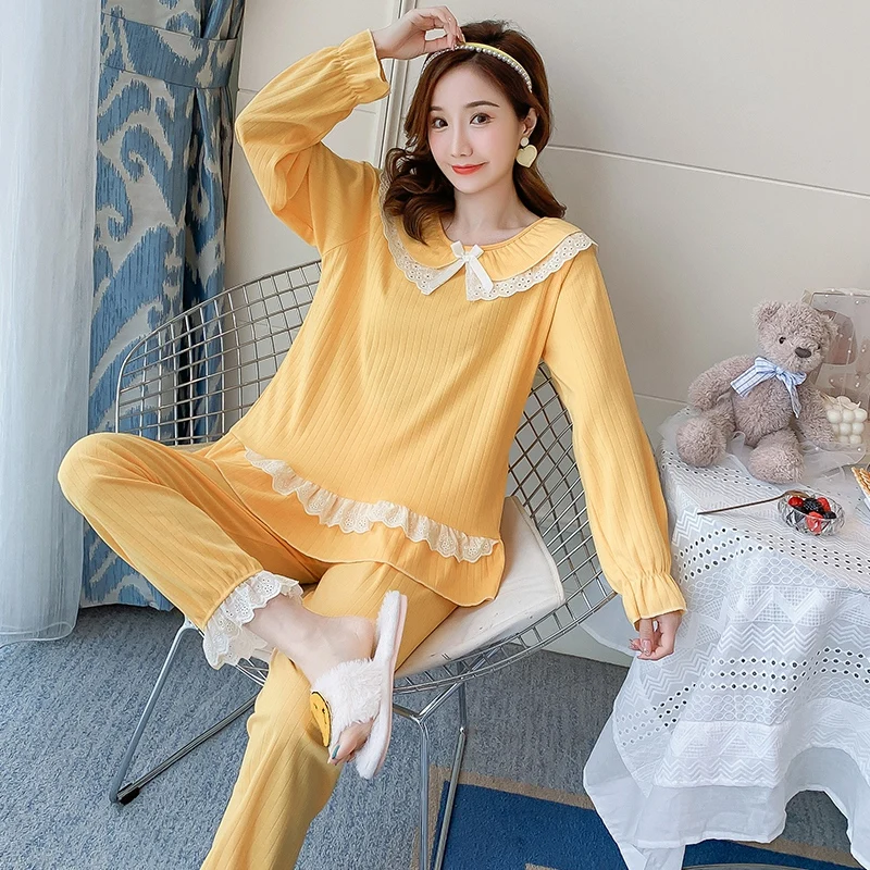 Sweet Princess Long Sleeve Cotton Pajama Sets for Women Autumn Cute Bow Sleepwear Suit Pyjama Homewear Pijama Mujer Home Clothes
Sweet Princess Long Sleeve Cotton Pajama Sets for Women Autumn Cute Bow Sleepwear Suit Pyjama Homewear Pijama Mujer Home Clothes