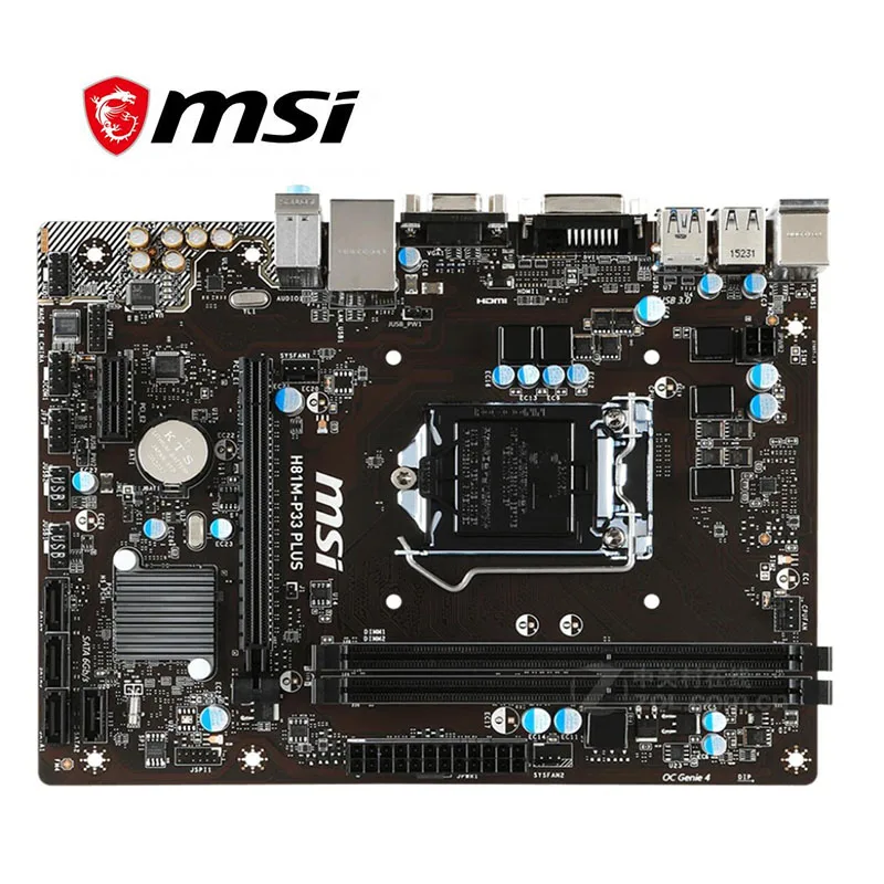 Фото Для MSI H81M P33 PLUS материнская плата LGA 1150 DDR3 для Intel H81 настольная SATA III - купить