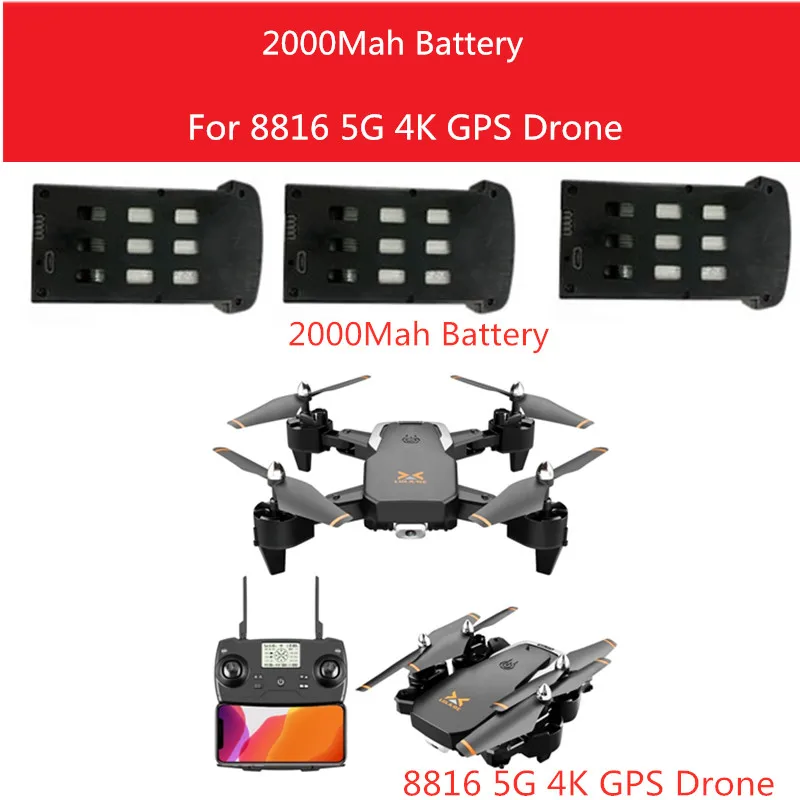 Оригинальный аккумулятор 2000 мАч для дрона 8816 5G 4K GPS WIFI FPV RC аксессуары и батарея
Оригинальный аккумулятор 2000 мАч для дрона 8816 5G 4K GPS WIFI FPV RC аксессуары и батарея