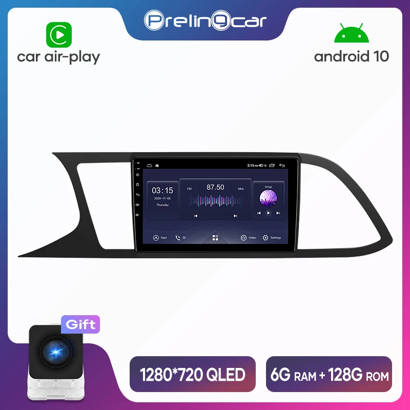 Автомагнитола Prelingcar, 2 Din, Android 10, без DVD, мультимедийный видеоплеер, GPS-навигация для Seat Leon 2013-2020 DSP 
Автомагнитола Prelingcar, 2 Din, Android 10, без DVD, мультимедийный видеоплеер, GPS-навигация для Seat Leon 2013-2020 DSP