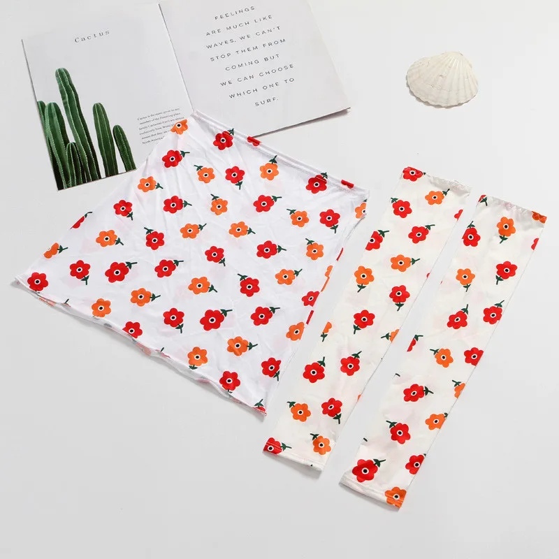 Printed Ice Silk Sleeves Sunscreen Veil Cool Summer Anti-UV Sleeve Sun Protection Face Shield Women Men Driving Riding Arm Cover
Printed Ice Silk Sleeves Sunscreen Veil Cool Summer Anti-UV Sleeve Sun Protection Face Shield Women Men Driving Riding Arm Cover
