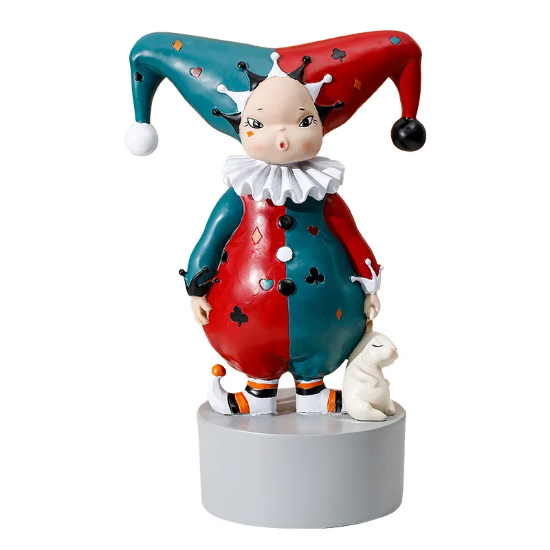 Northern Europe Bunny Accompanies The Weird Clown Resin Statues Desktop Figurines Children's Room Decoration Sculpture Crafts
Northern Europe Bunny Accompanies The Weird Clown Resin Statues Desktop Figurines Children's Room Decoration Sculpture Crafts