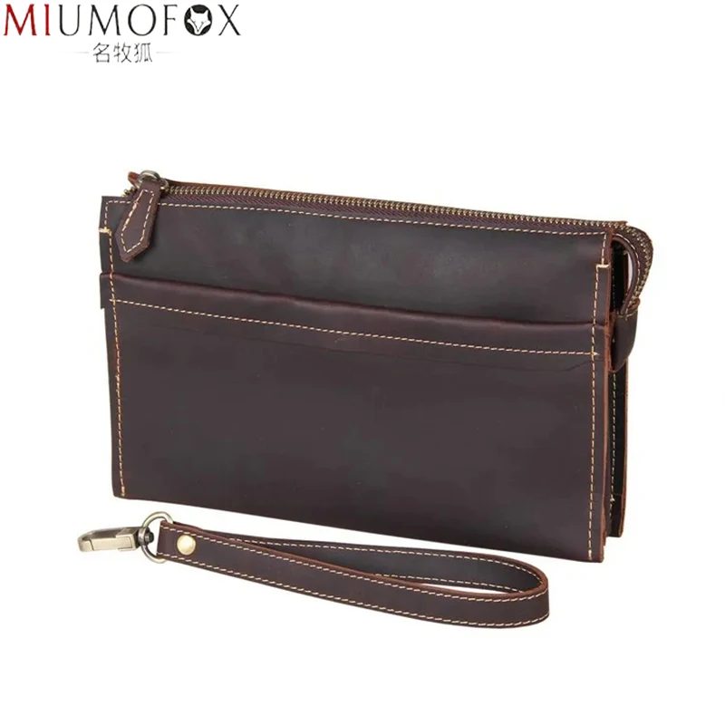 High Quality Clutch Wallet Crazy Horse Leather Long Phone Portomonee Purse for Men Wrist Strap Leather Handbag Vintage Male Bag
High Quality Clutch Wallet Crazy Horse Leather Long Phone Portomonee Purse for Men Wrist Strap Leather Handbag Vintage Male Bag