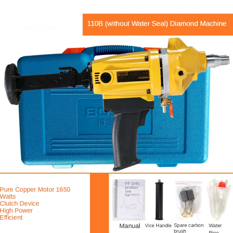 220V 1650W 110mm Diamond Core Drilling Machine Handheld Diamond Core Drill Rig Variable Speed Wet Dry Drill Rig Concrete
220V 1650W 110mm Diamond Core Drilling Machine Handheld Diamond Core Drill Rig Variable Speed Wet Dry Drill Rig Concrete