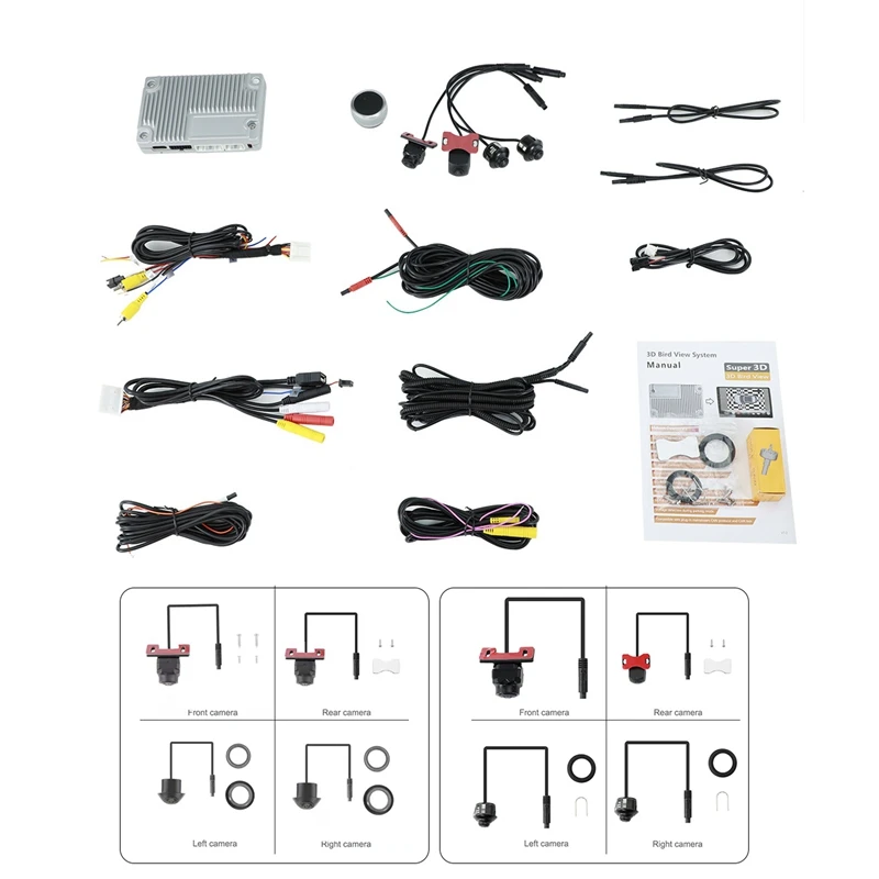HD 3D 360-Degree Bird's Eye View Panoramic DVR System Car DVR Recording Parking Rear View Cam With 4 For Camera
HD 3D 360-Degree Bird's Eye View Panoramic DVR System Car DVR Recording Parking Rear View Cam With 4 For Camera