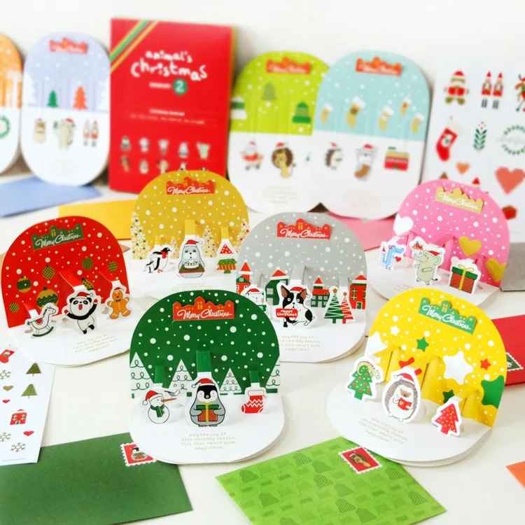 10pcs Creative Christmas Greeting Card Cute Cartoon Handmade 3d Card with Envelope Christmas Blessing Greeting Card
10pcs Creative Christmas Greeting Card Cute Cartoon Handmade 3d Card with Envelope Christmas Blessing Greeting Card