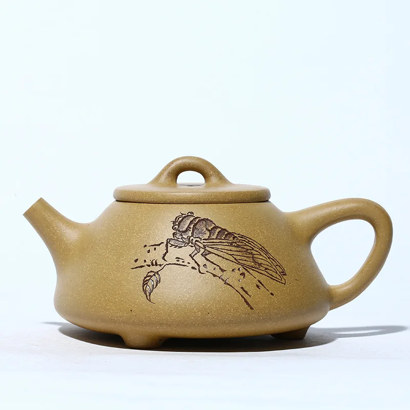 Famous Manual Kettle Yixing Section Mud Happy Is He Who Is Content Stone Drum Dark-red Enameled Pottery Teapot Tea Set Gift
Famous Manual Kettle Yixing Section Mud Happy Is He Who Is Content Stone Drum Dark-red Enameled Pottery Teapot Tea Set Gift