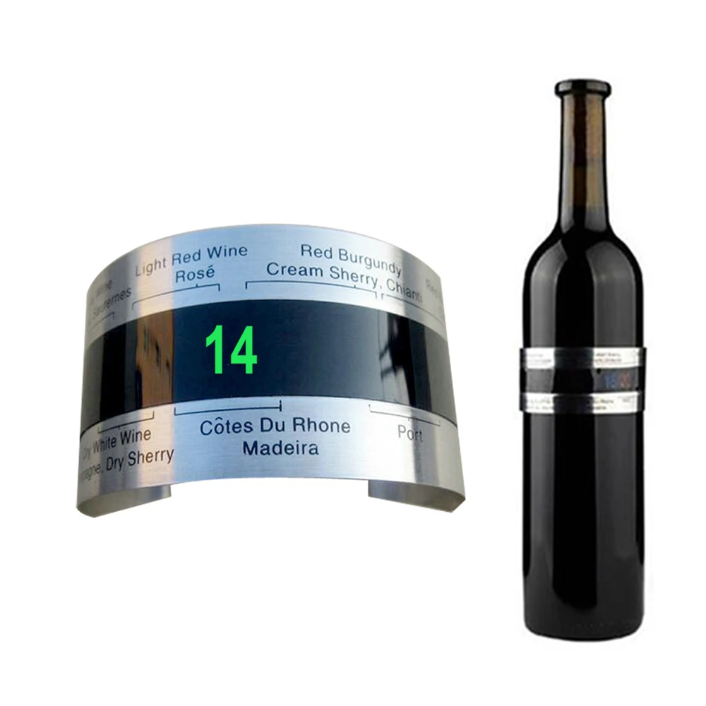 

Bottle Wine Thermometer Creative Stainless Steel LCD Display Serving Party Checker Bracelet Thermometer Shop Bar Kitchen Tools