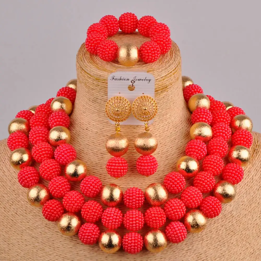 Classic Wedding Jewelry Nigeria Wedding African Bride Wedding Banquet Red Imitation Pearl Necklace Set AZ-155
Classic Wedding Jewelry Nigeria Wedding African Bride Wedding Banquet Red Imitation Pearl Necklace Set AZ-155
