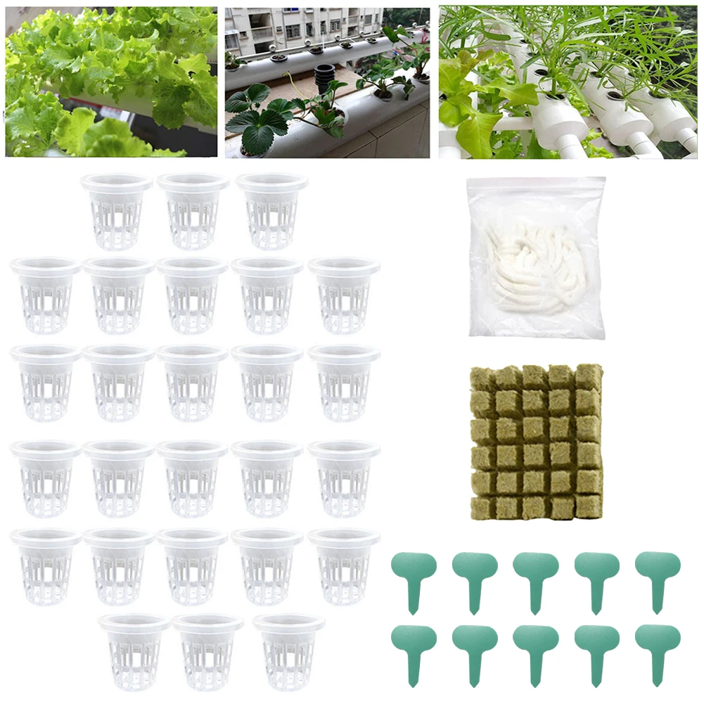 Hydroponic Grow Kit Plant Grow Net Cups Grow Starter Cubes Rockwool with 10 Meter Cotton Rope 20 Stakes
Hydroponic Grow Kit Plant Grow Net Cups Grow Starter Cubes Rockwool with 10 Meter Cotton Rope 20 Stakes