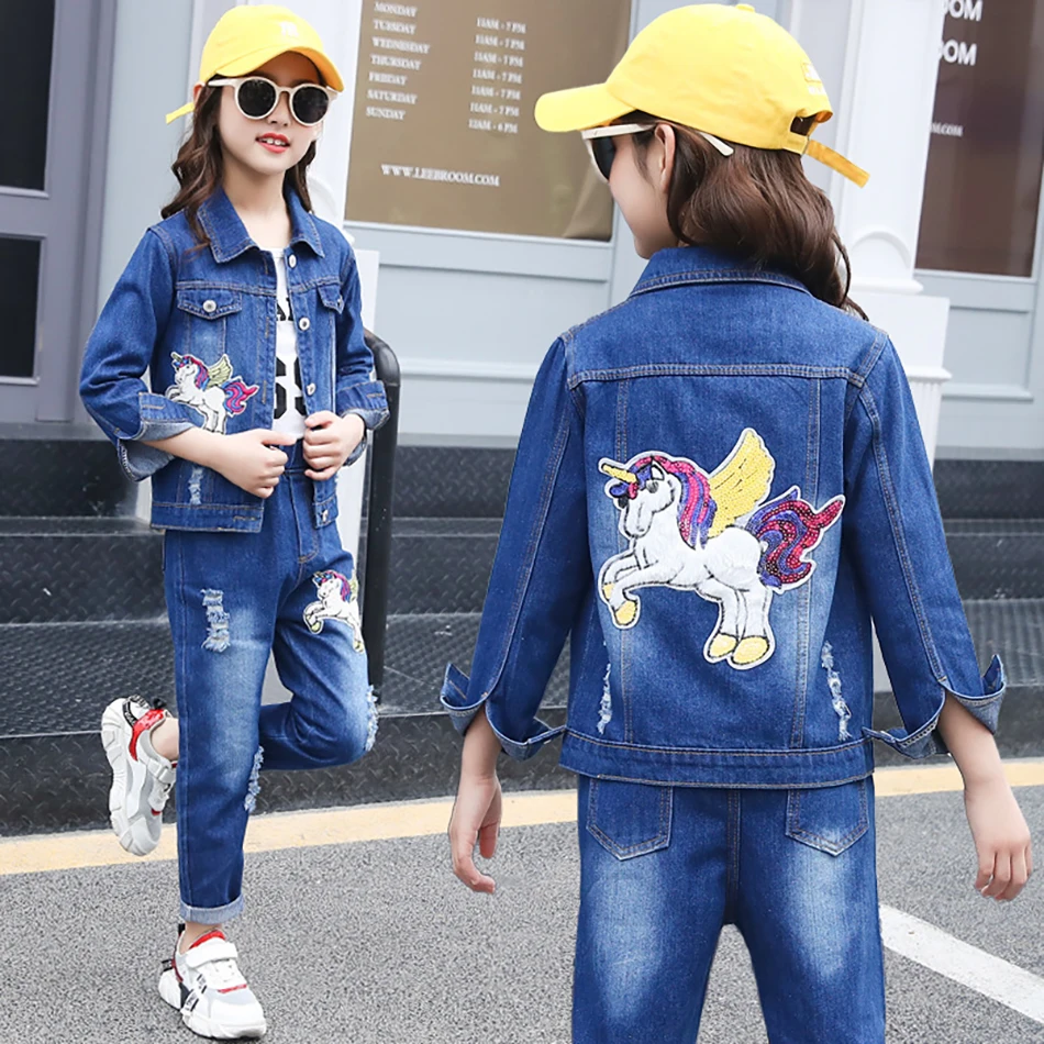 2Pcs Fashion Fall Kids Two- piece Clothes Set Sport Suit Children Sets Kids Clothes Denim Jacket+Pants Outfit For Girls 7-12 Yrs
2Pcs Fashion Fall Kids Two- piece Clothes Set Sport Suit Children Sets Kids Clothes Denim Jacket+Pants Outfit For Girls 7-12 Yrs