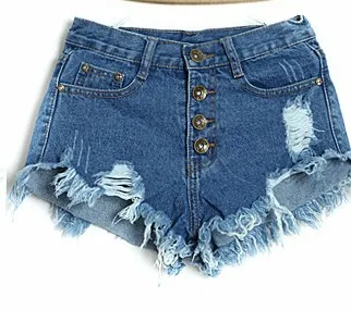 New summer wear with holes and tassels, ultra short high waisted breasted jeans shorts and hot pants
New summer wear with holes and tassels, ultra short high waisted breasted jeans shorts and hot pants