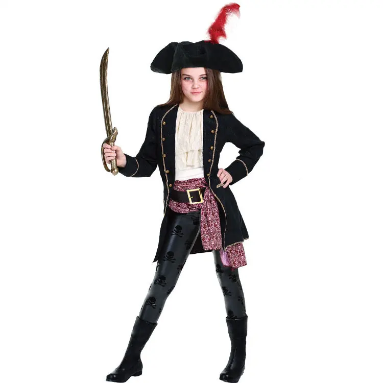 Halloween kid girl pirate school stage performance costume Captain Pretty Pirate cosplay costume Handsome captain at stock
Halloween kid girl pirate school stage performance costume Captain Pretty Pirate cosplay costume Handsome captain at stock