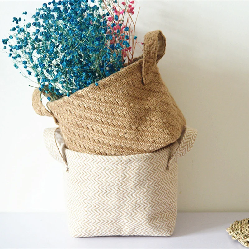 Multifunction Small Large Braided Jute Cloth Storage Basket Flowerpot Cotton And Linen Blended Desktop Storage Box
Multifunction Small Large Braided Jute Cloth Storage Basket Flowerpot Cotton And Linen Blended Desktop Storage Box