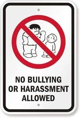 No Bullying Or Harassment Allowed (with Graphic) Sign,Novelty Metal Sign for Home Decor Tin Sign for Man Women Cave
No Bullying Or Harassment Allowed (with Graphic) Sign,Novelty Metal Sign for Home Decor Tin Sign for Man Women Cave
