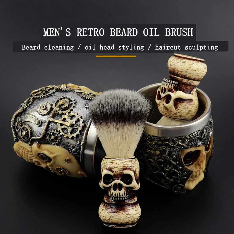 Barber Shop Fashion High-end Skull Shaving Brush Foaming Soap Bowl Set Men's Beard Facial Cleansing Tool Shaving 2pce Tool Set
Barber Shop Fashion High-end Skull Shaving Brush Foaming Soap Bowl Set Men's Beard Facial Cleansing Tool Shaving 2pce Tool Set
