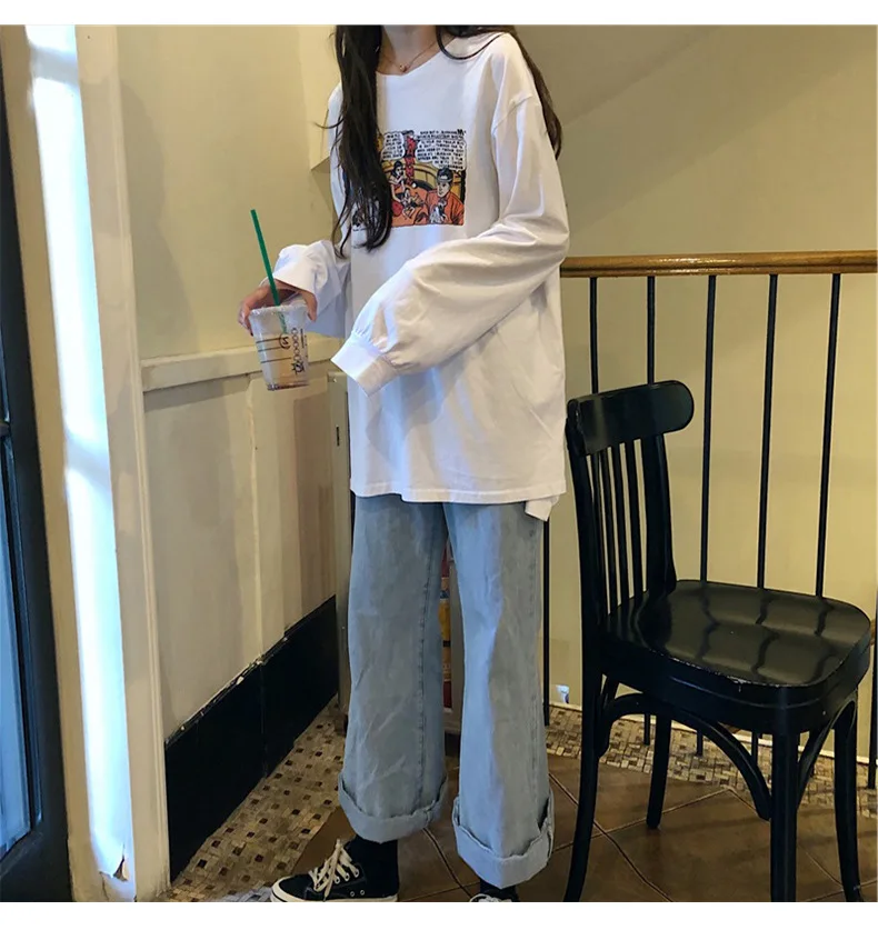 Woman Tshirts Style Chic Style Long-sleeve T-shirt Women's Jacket Korean Loose Thin Spring Woman Tshirts
Woman Tshirts Style Chic Style Long-sleeve T-shirt Women's Jacket Korean Loose Thin Spring Woman Tshirts