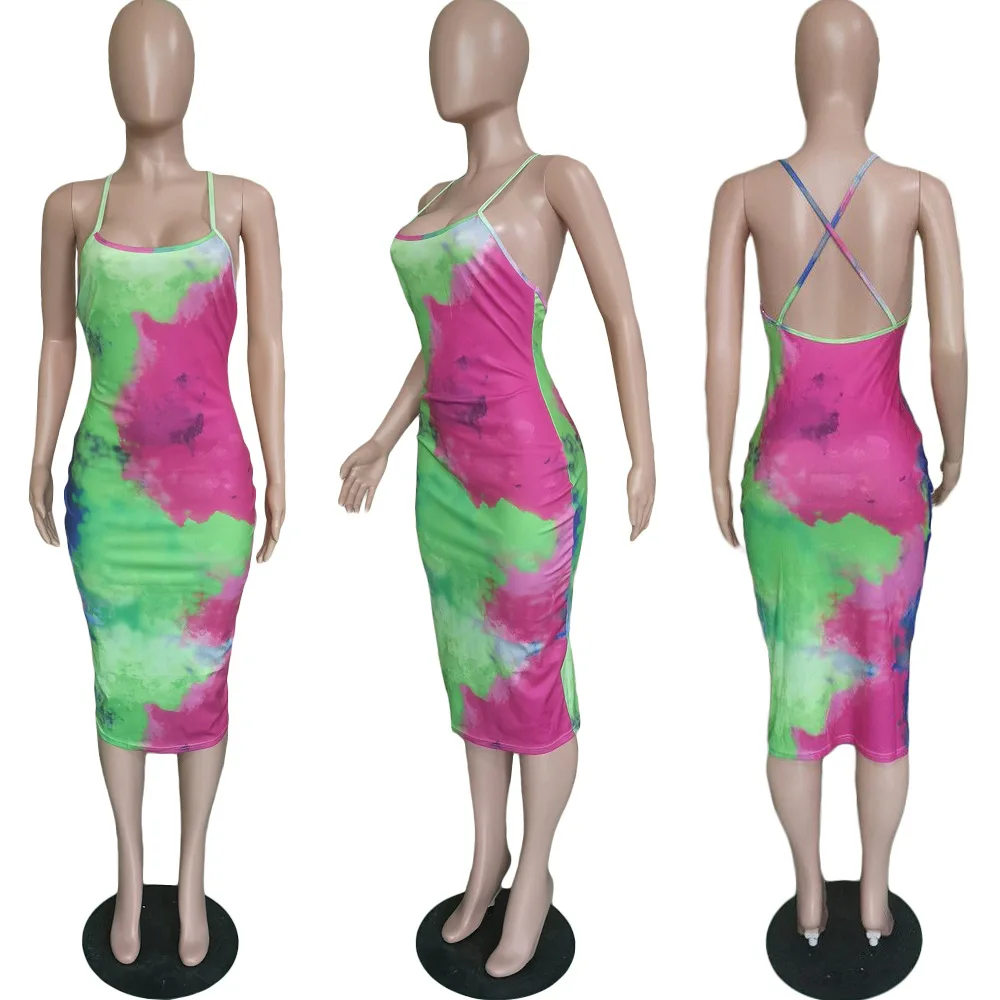 Women Midi Dress Sleeveless tie-dye Print Backless Strap Sexy Party Night Club Street Bandage Dresses Vestidos 058
Women Midi Dress Sleeveless tie-dye Print Backless Strap Sexy Party Night Club Street Bandage Dresses Vestidos 058