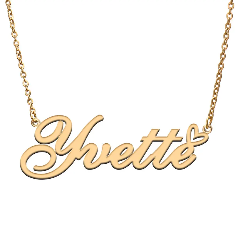 Love Heart Yvette Name Necklace for Women Stainless Steel Gold & Silver Nameplate Pendant Femme Mother Child Girls Gift
Love Heart Yvette Name Necklace for Women Stainless Steel Gold & Silver Nameplate Pendant Femme Mother Child Girls Gift