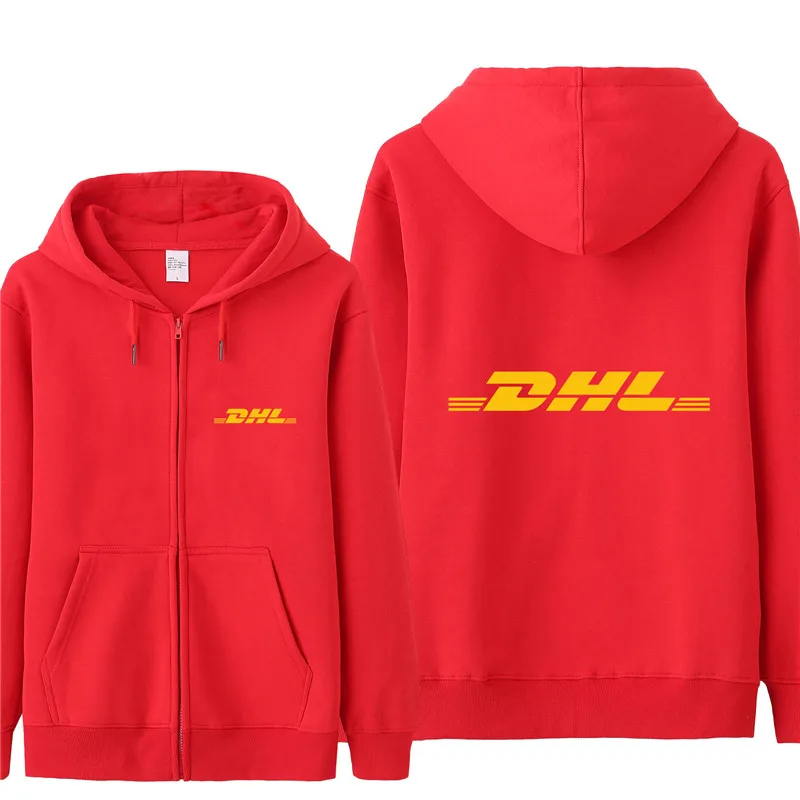 Новая DHL толстовка с капюшоном для мужчин осеннее пальто пуловер флисовая куртка