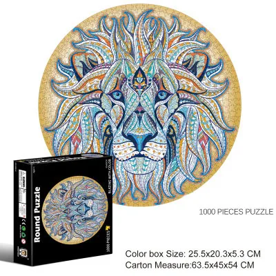 1000 pcs DIY Rainbow Earth Round 3D Puzzle Cartoon Landscape Plane Jigsaw Toy