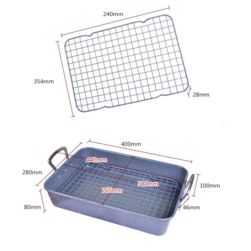LBER Kitchen Nonstick Rectangular Deep Dish Roasting Pan Barbecue Bakeware Roaster with Rack BBQ for Oven Baking
LBER Kitchen Nonstick Rectangular Deep Dish Roasting Pan Barbecue Bakeware Roaster with Rack BBQ for Oven Baking