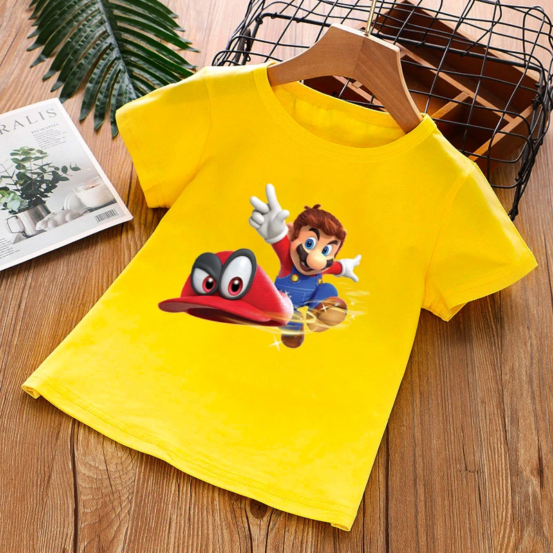 Kids Short Sleeve Cartoon T Shirt Girl Printing Super Mario Tees Baby Boy New tshirts Child Casual Clothes Summer Tops 4T-14T
Kids Short Sleeve Cartoon T Shirt Girl Printing Super Mario Tees Baby Boy New tshirts Child Casual Clothes Summer Tops 4T-14T