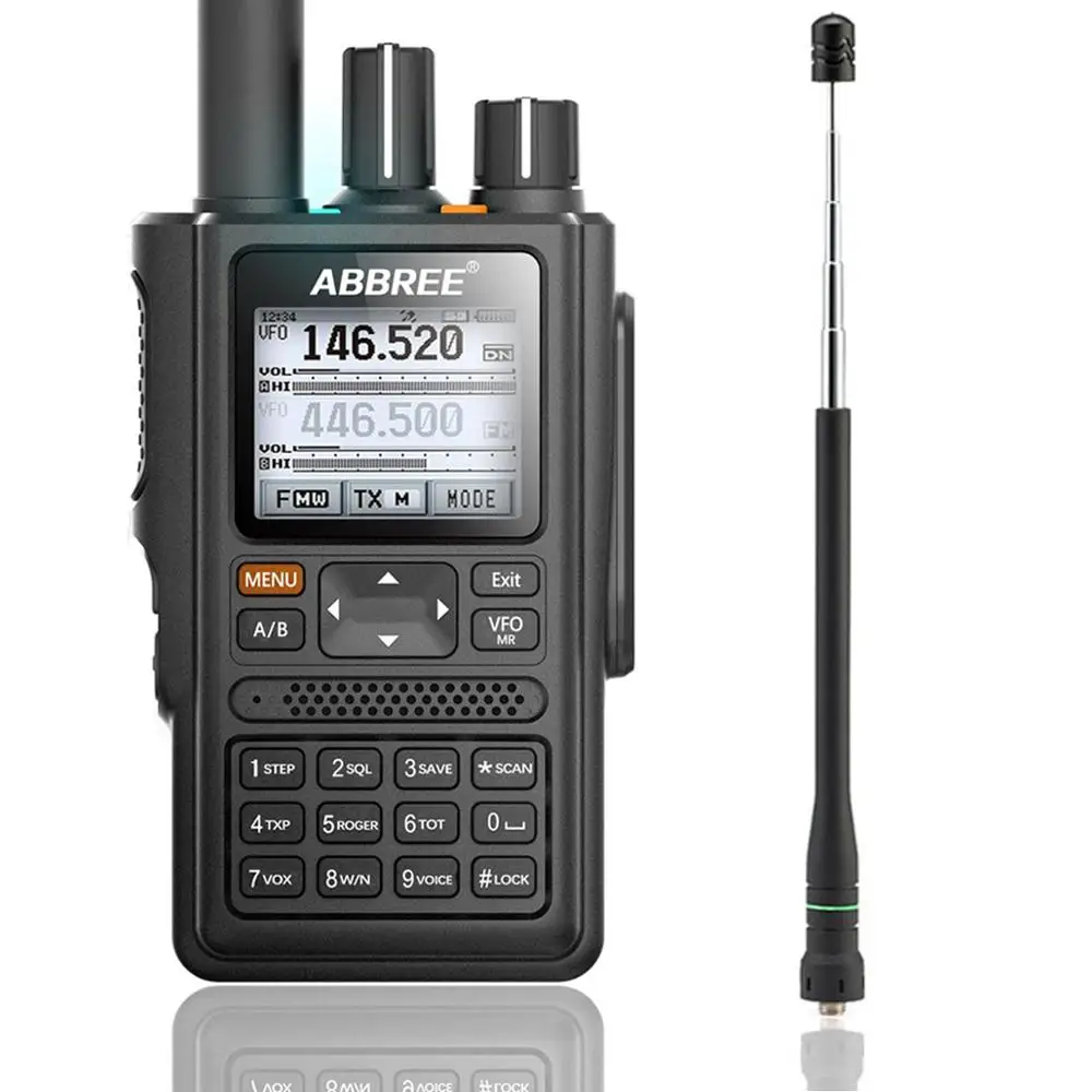 ABBREE AR-F8 GPS location Sharing All Bands(136-520MHz) Frequency/CTCSS Detection Walkie Talkie add AR-775 Telescopic antenna
ABBREE AR-F8 GPS location Sharing All Bands(136-520MHz) Frequency/CTCSS Detection Walkie Talkie add AR-775 Telescopic antenna