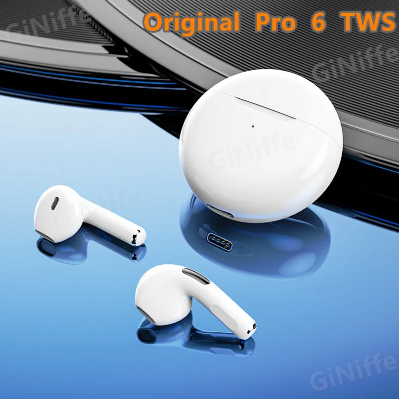 GiNiffe Pro 6 наушники вкладыши TWS Bluetooth беспроводные с микрофоном для Xiaomi Redmi Airdots Huawei