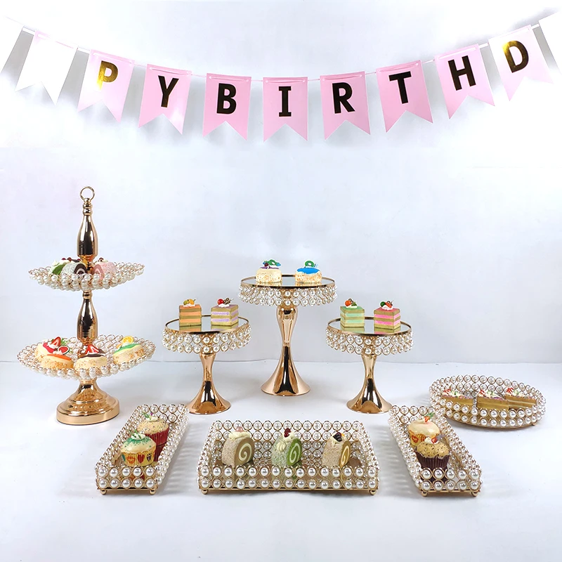 Cake Stand 5-8pcs Pearl cake table Gold Accessory Tray Dessert Metal for Wedding Mirrors Decorating Wedding Cupcake
Cake Stand 5-8pcs Pearl cake table Gold Accessory Tray Dessert Metal for Wedding Mirrors Decorating Wedding Cupcake