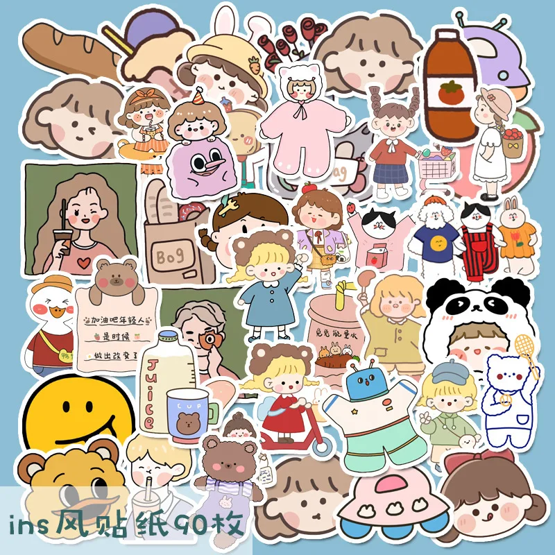 90 pcs INS Cute Cartoon Girl Deca Stickers for Kid Toy Cup Calendar Diary Stationery Journal Scrapbook Hand Book Album Supplies
90 pcs INS Cute Cartoon Girl Deca Stickers for Kid Toy Cup Calendar Diary Stationery Journal Scrapbook Hand Book Album Supplies