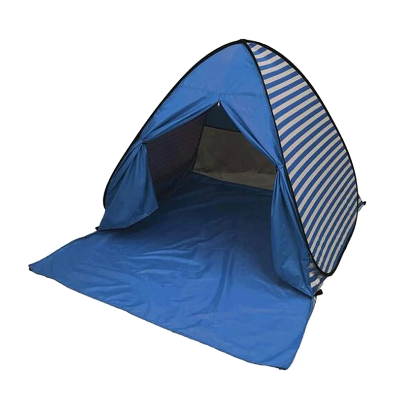 

Автоматическая Пляжная палатка в полоску, портативная быстрая Защита от УФ излучения, навес от солнца для 2-3 человек