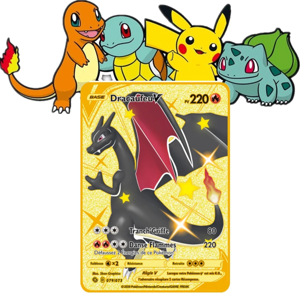 2022TAKARA TOMY Pokemon Metal Card Game Anime Battle Card Gold Fire-breathing Dragon Pikachu Collection Card Children's Toy Gift
2022TAKARA TOMY Pokemon Metal Card Game Anime Battle Card Gold Fire-breathing Dragon Pikachu Collection Card Children's Toy Gift