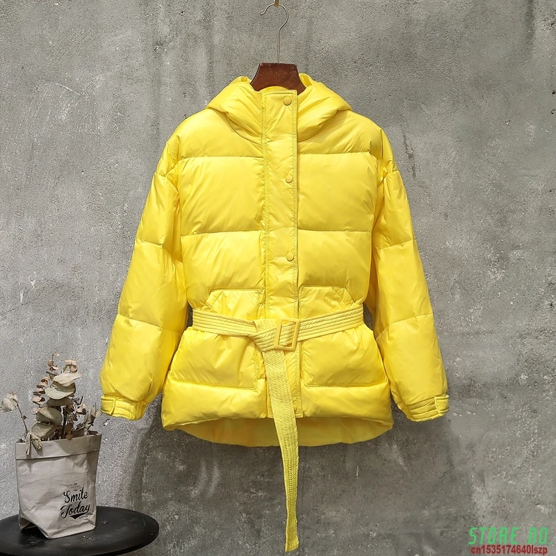 Winter Ultra Light Women Down Jacket Warm White Duck Down Hooded Parkas Female Single Breasted Snow Outerwear With Belt
Winter Ultra Light Women Down Jacket Warm White Duck Down Hooded Parkas Female Single Breasted Snow Outerwear With Belt