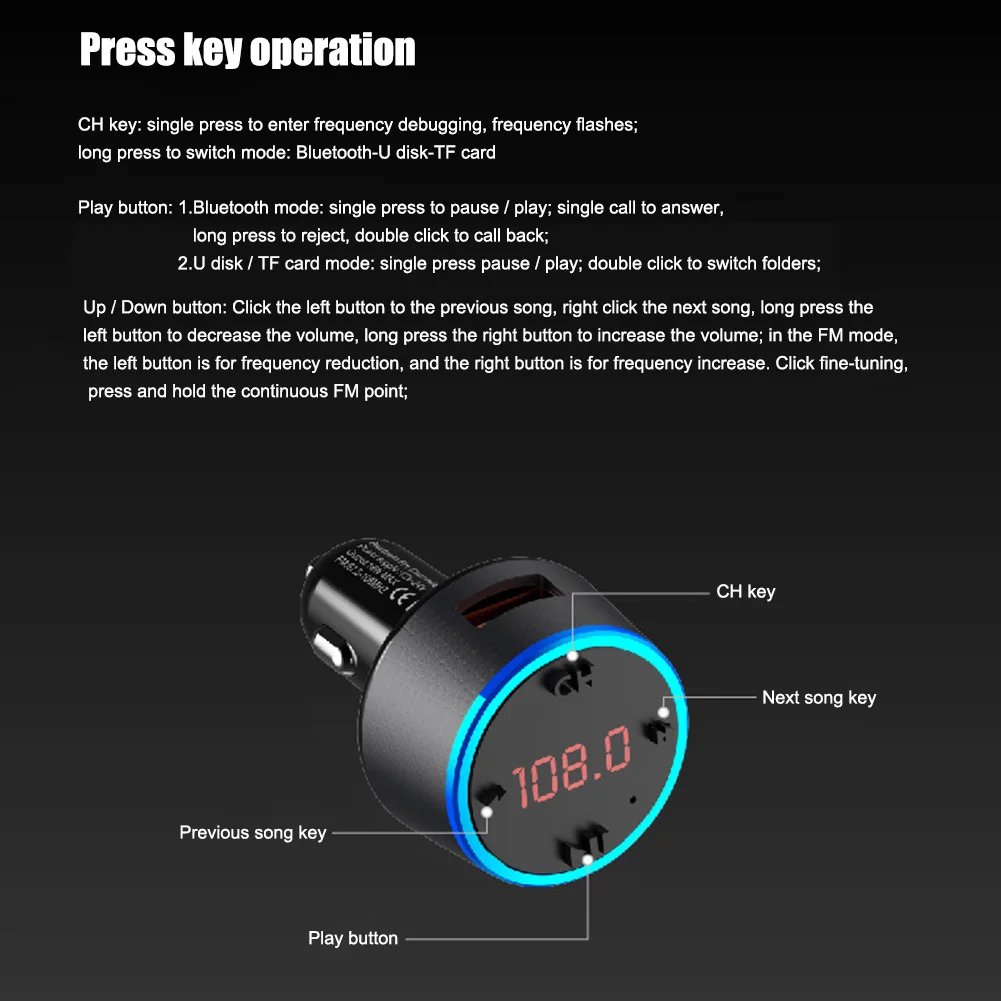 2021 New Car Wireless MP3 Player Dual USB Vehicle Charging Bluetooth Receiver Automobile Fast delivery Dropshipping
2021 New Car Wireless MP3 Player Dual USB Vehicle Charging Bluetooth Receiver Automobile Fast delivery Dropshipping