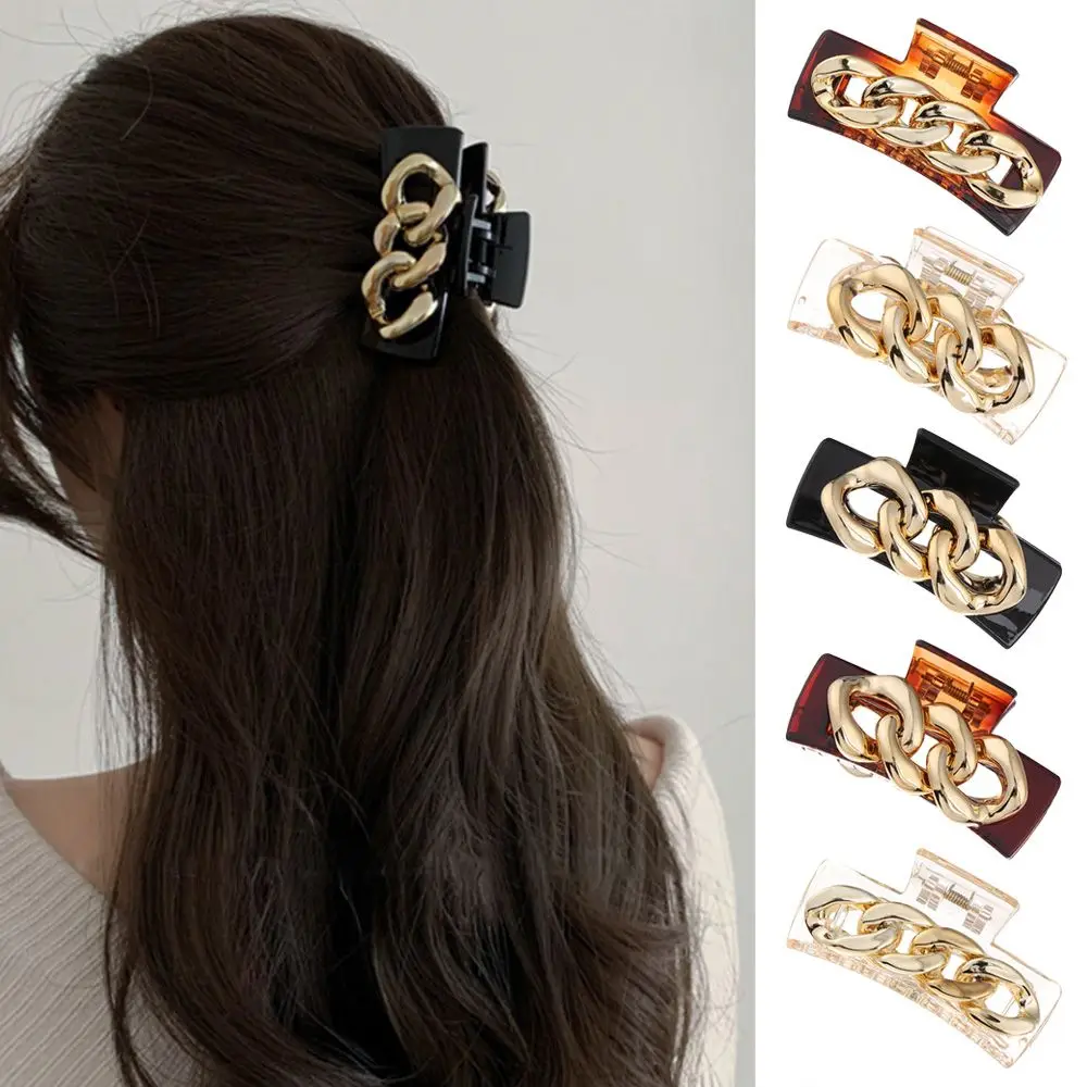 Fashion Women Girls Elegant Make UP Headwear Acrylic Hairpins Chain Hair Claws Crab Hair Clip
Fashion Women Girls Elegant Make UP Headwear Acrylic Hairpins Chain Hair Claws Crab Hair Clip