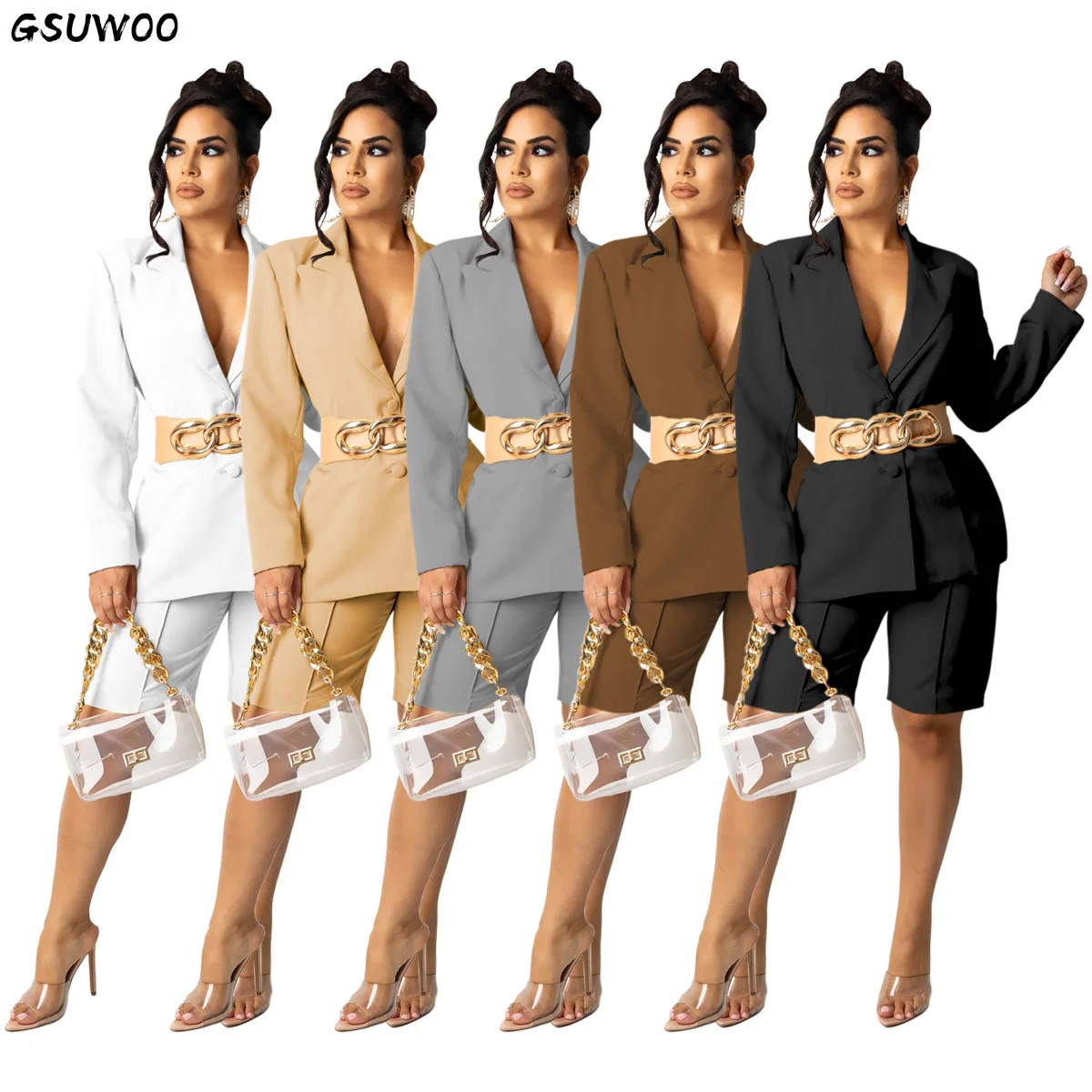 Gsuwoo Women's Suit Shorts Suit OL Style Long Sleeve Blazer Jackets Top and Shorts Two Pieces Office Work Outfits Autumn Sets
Gsuwoo Women's Suit Shorts Suit OL Style Long Sleeve Blazer Jackets Top and Shorts Two Pieces Office Work Outfits Autumn Sets