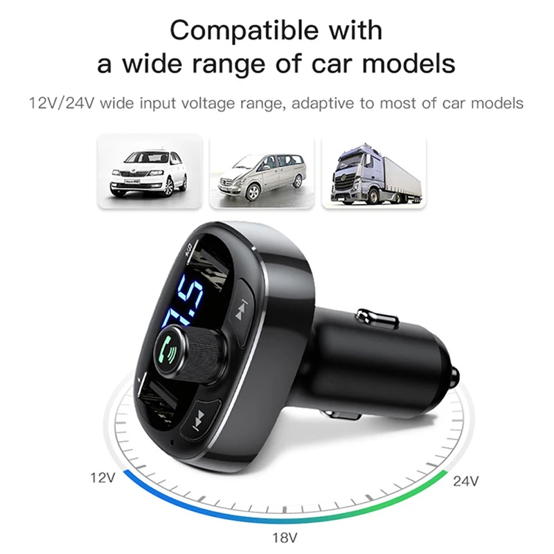 Hands-Free FM Transmitter Modulator Bluetooth Car Kit Audio MP3 Player with 3.4A Dual USB Car FM Transmitter Phone Charger Hot
Hands-Free FM Transmitter Modulator Bluetooth Car Kit Audio MP3 Player with 3.4A Dual USB Car FM Transmitter Phone Charger Hot