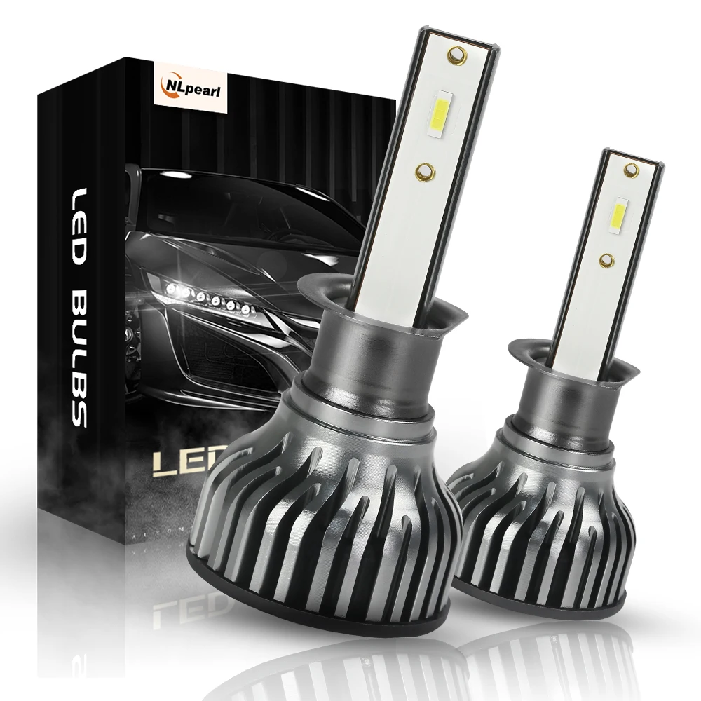 

NLpearl 2x Car Headlight Bulbs H1 Led Heaglight 50W 12000LM 6500K CSP H4 H7 9005/HB3 9006/HB4 9012/HIR2 H11 H9 H8 HeadLamps 12V