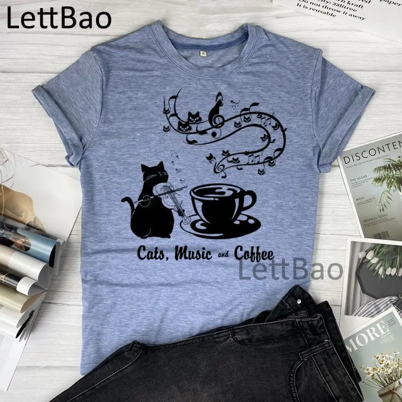 Cats Music Coffee Women T-Shirt Gothic Tee Hipsters Funny Tshirt Streetwear Casual Short Sleeve Summer Cotton O Neck T Shirts
Cats Music Coffee Women T-Shirt Gothic Tee Hipsters Funny Tshirt Streetwear Casual Short Sleeve Summer Cotton O Neck T Shirts