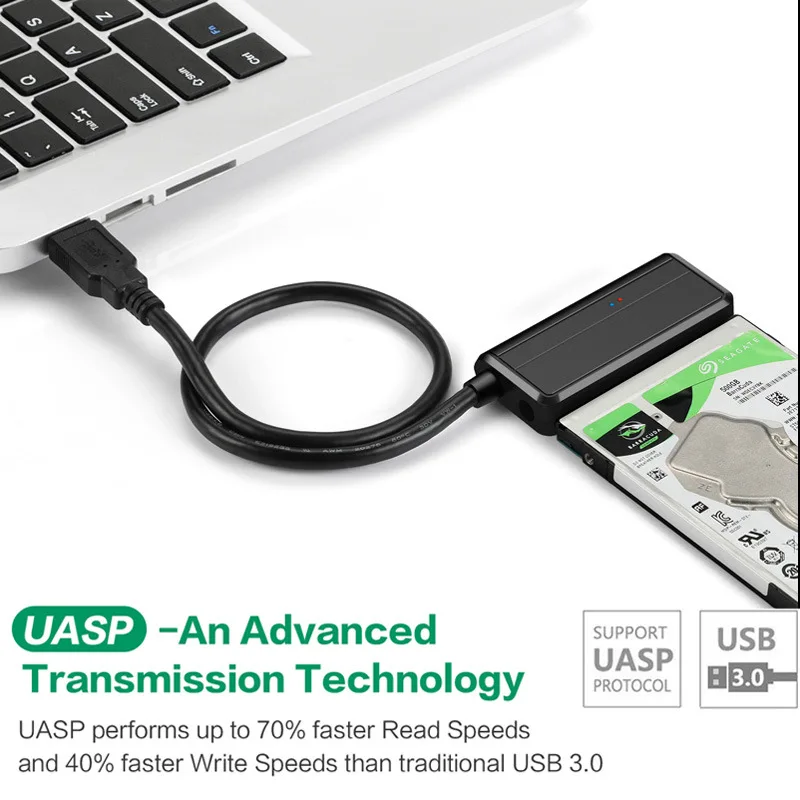 USB 3.0 To Sata Adapter SATA7 + 15pin Hard Drive Cable 2.5/3.5 Inch SATA Hard Disk Transmission USB 3.0 Port Connection
USB 3.0 To Sata Adapter SATA7 + 15pin Hard Drive Cable 2.5/3.5 Inch SATA Hard Disk Transmission USB 3.0 Port Connection