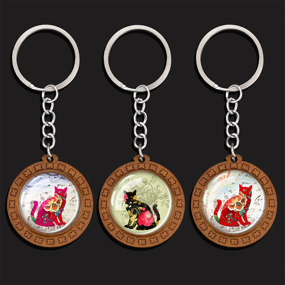 Esspoc Wooden Handmade Keychain Anime Cat Key Chain Luminous Glass Cabochon Keychains Keyrings for Women Girls Gifts Accessory
Esspoc Wooden Handmade Keychain Anime Cat Key Chain Luminous Glass Cabochon Keychains Keyrings for Women Girls Gifts Accessory
