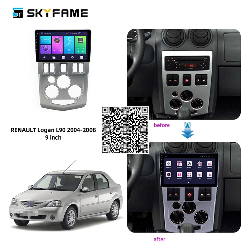 SKYFAME 4+64G Car Radio Stereo For Renault Logan For Nissan Aprio 2004-2009 Android Multimedia System GPS Navigation DVD Player
SKYFAME 4+64G Car Radio Stereo For Renault Logan For Nissan Aprio 2004-2009 Android Multimedia System GPS Navigation DVD Player